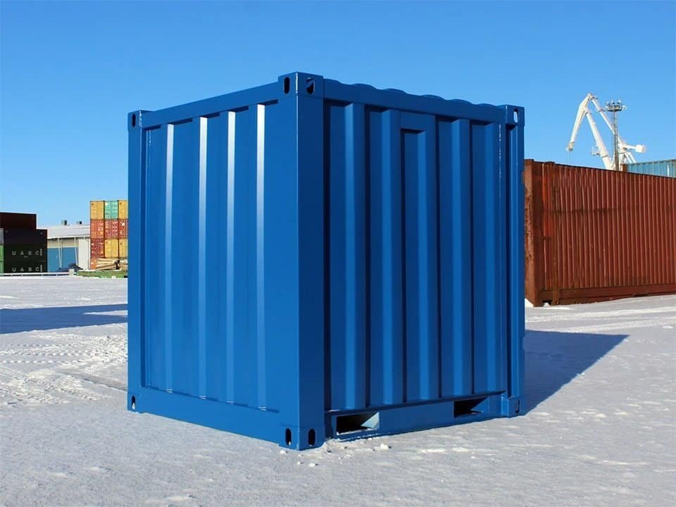 10ft x 8ft Wind & Watertight Steel Storage Container – Used, Forklift-Friendly