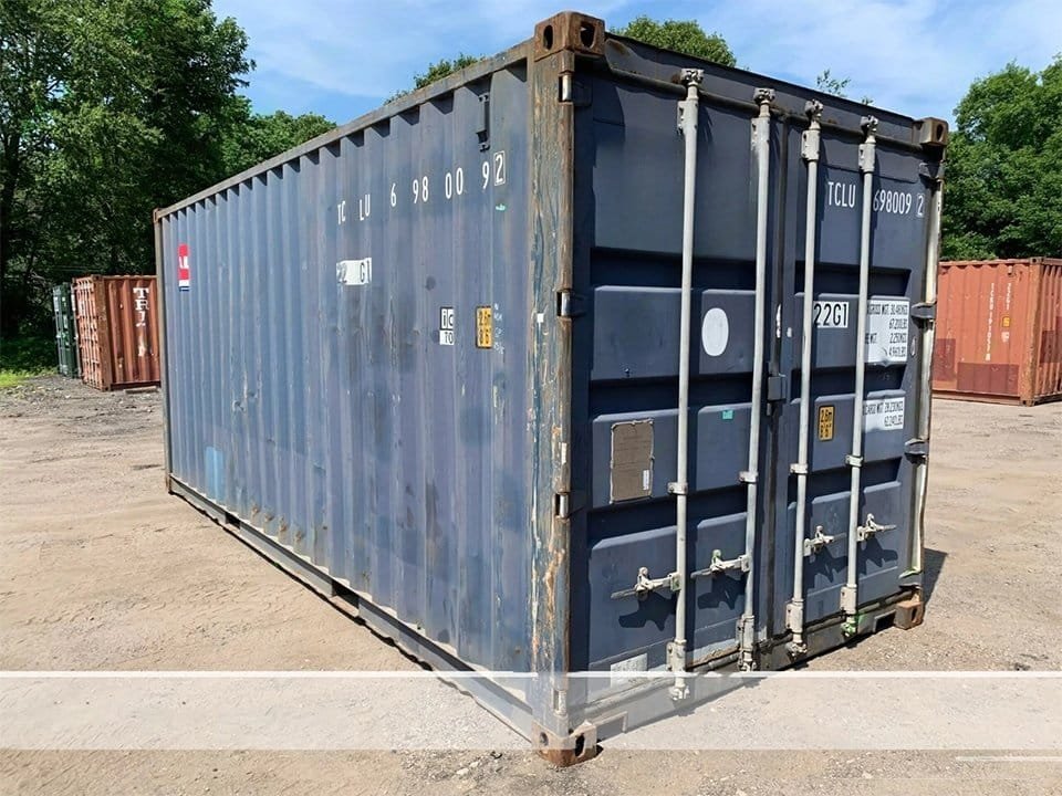 20′ x 8′ x 8.5′ Tall –Used Shipping / Storage Container-Wind and Watertight – Blue