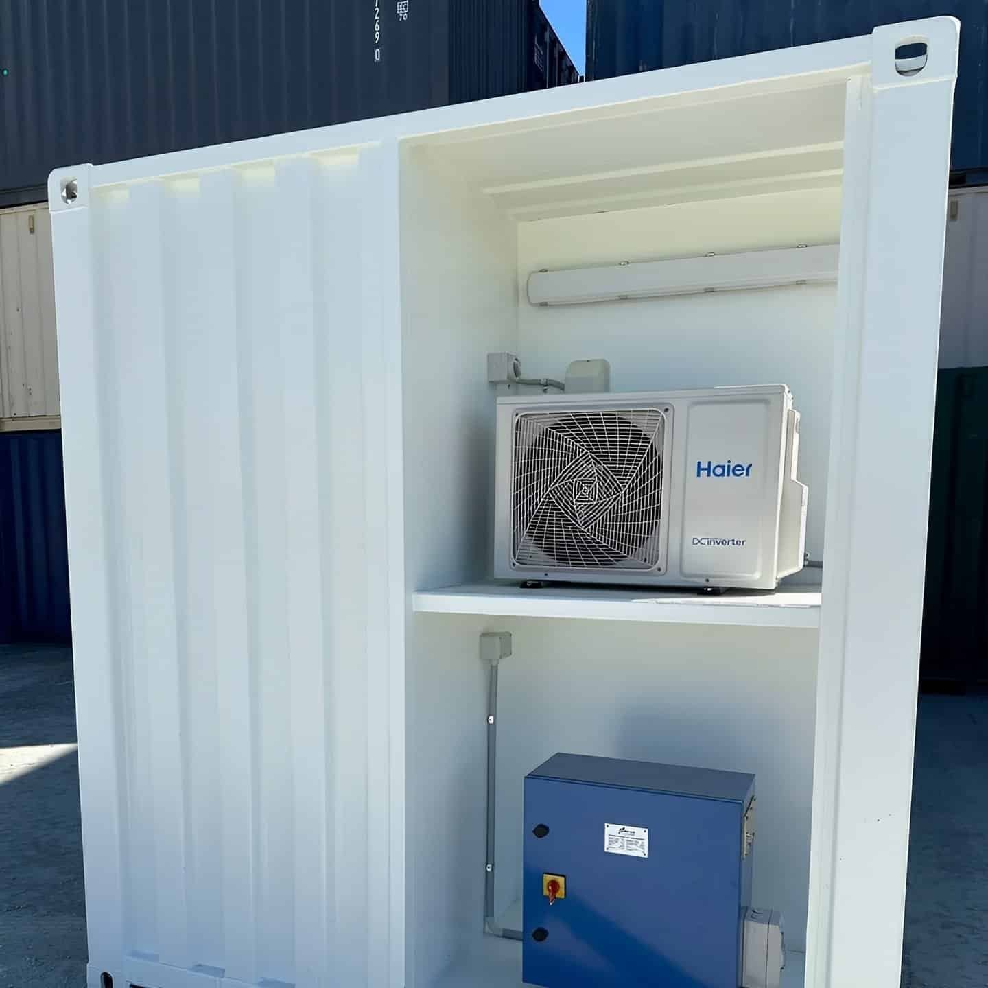 White Modified 10ft Shipping Container with AC - Image 4