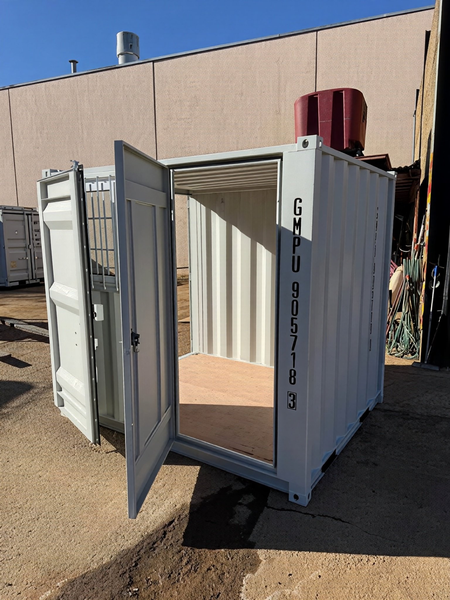 8ft Shipping Container with Side Door, Rear Door & Window