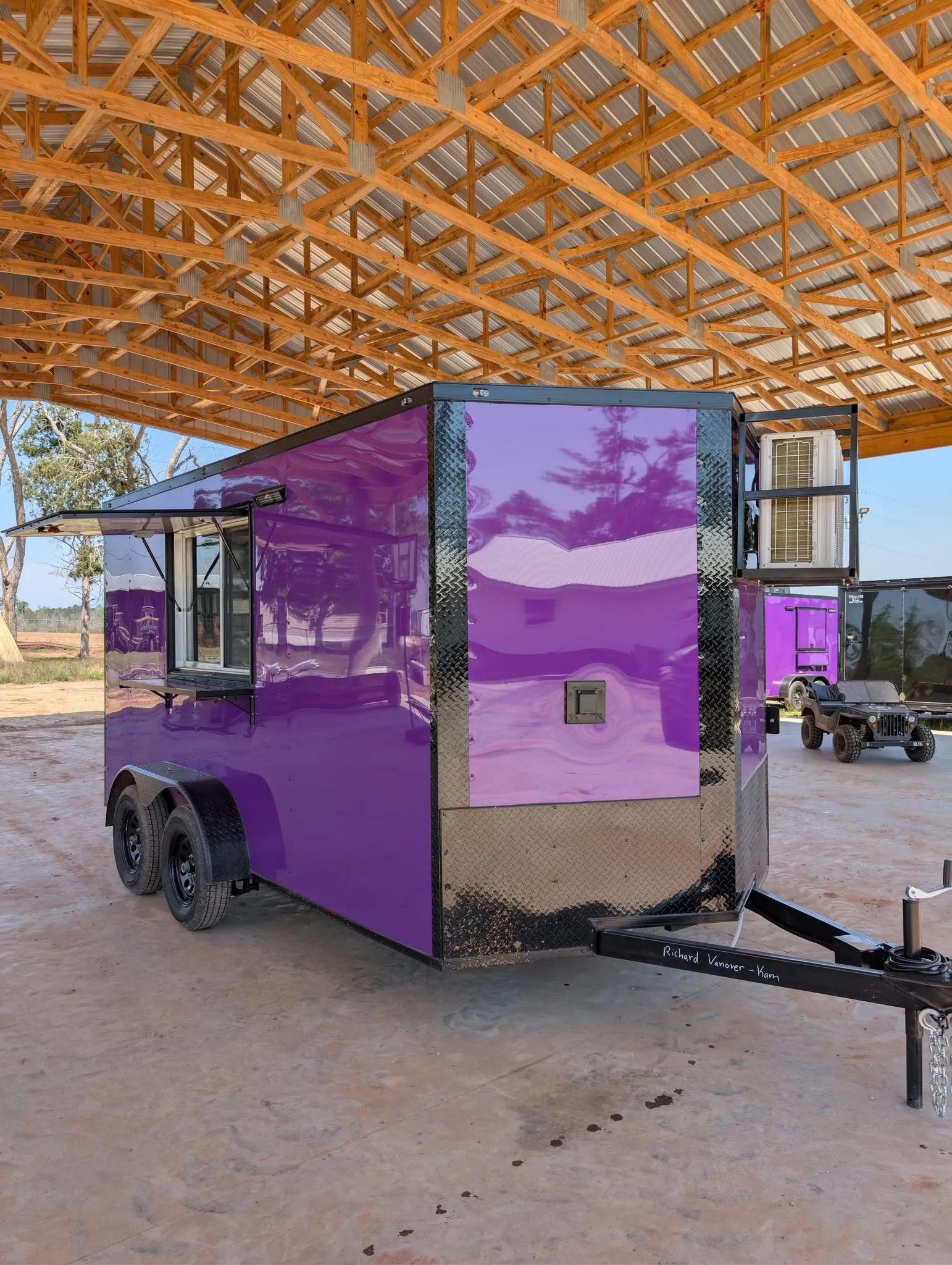 7x14TA Coast to Coast Purple Blackout Concession Trailer for Sale