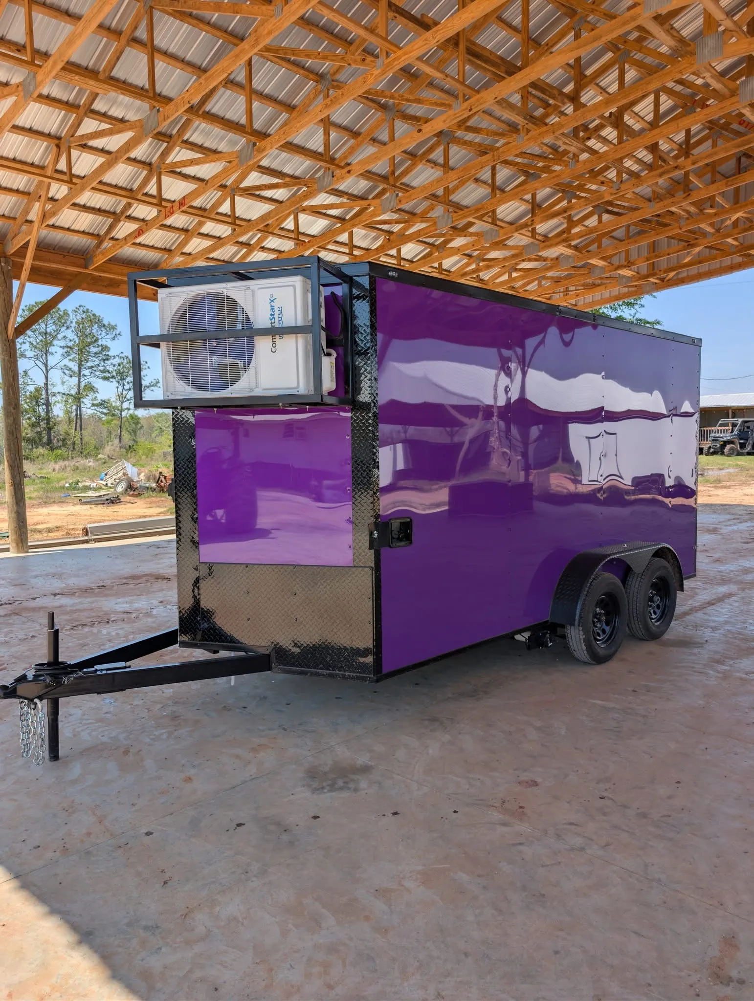 7x14TA Coast to Coast Purple Blackout Concession Trailer for Sale - Image 2