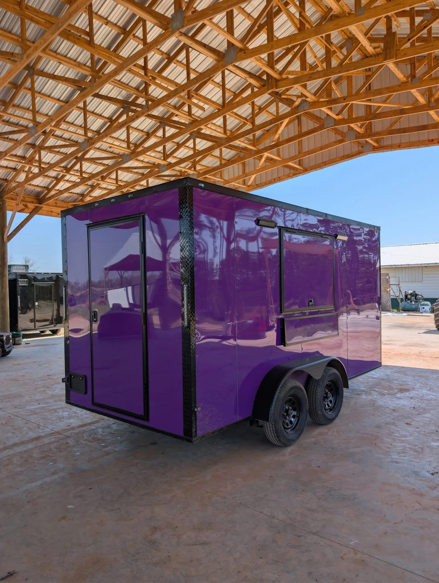 7x14TA Coast to Coast Purple Blackout Concession Trailer for Sale - Image 3