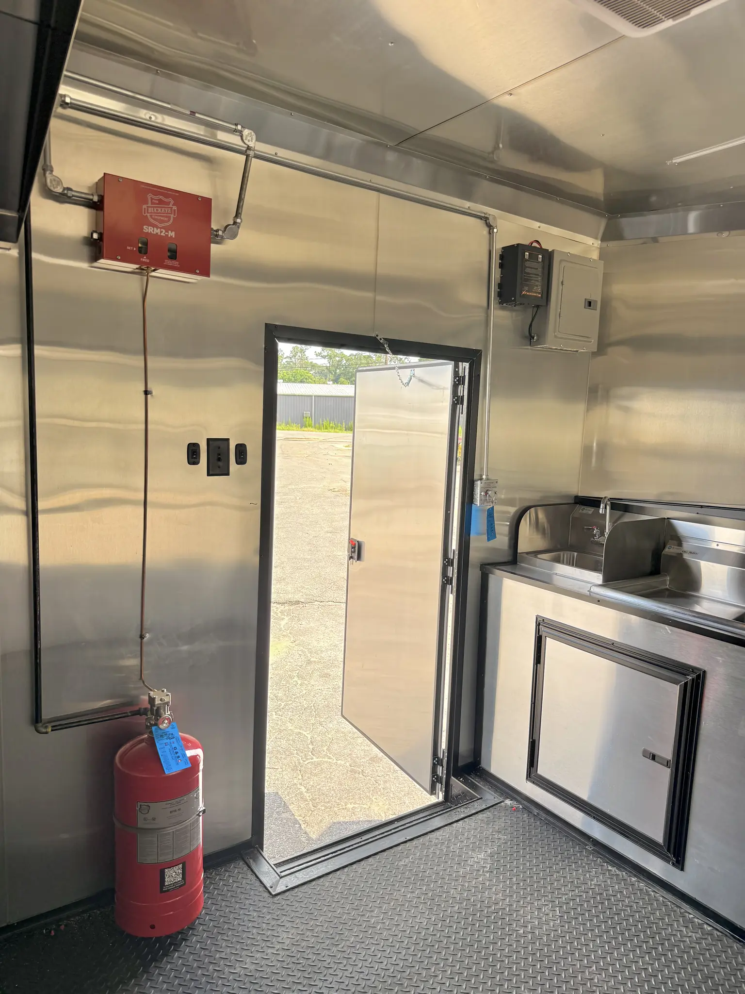 8.5x24TA2 Hook & Line BBQ Concession Porch Trailer Red Blackout Package - Image 2
