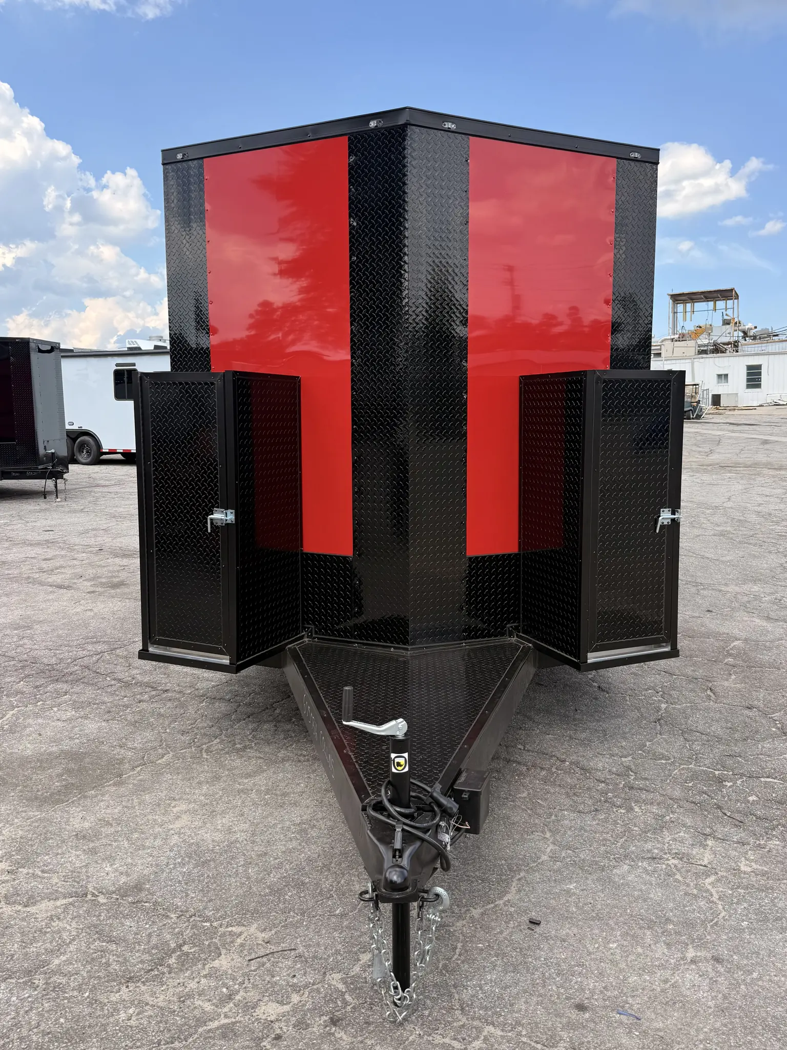 8.5x24TA2 Hook & Line BBQ Concession Porch Trailer Red Blackout Package - Image 4