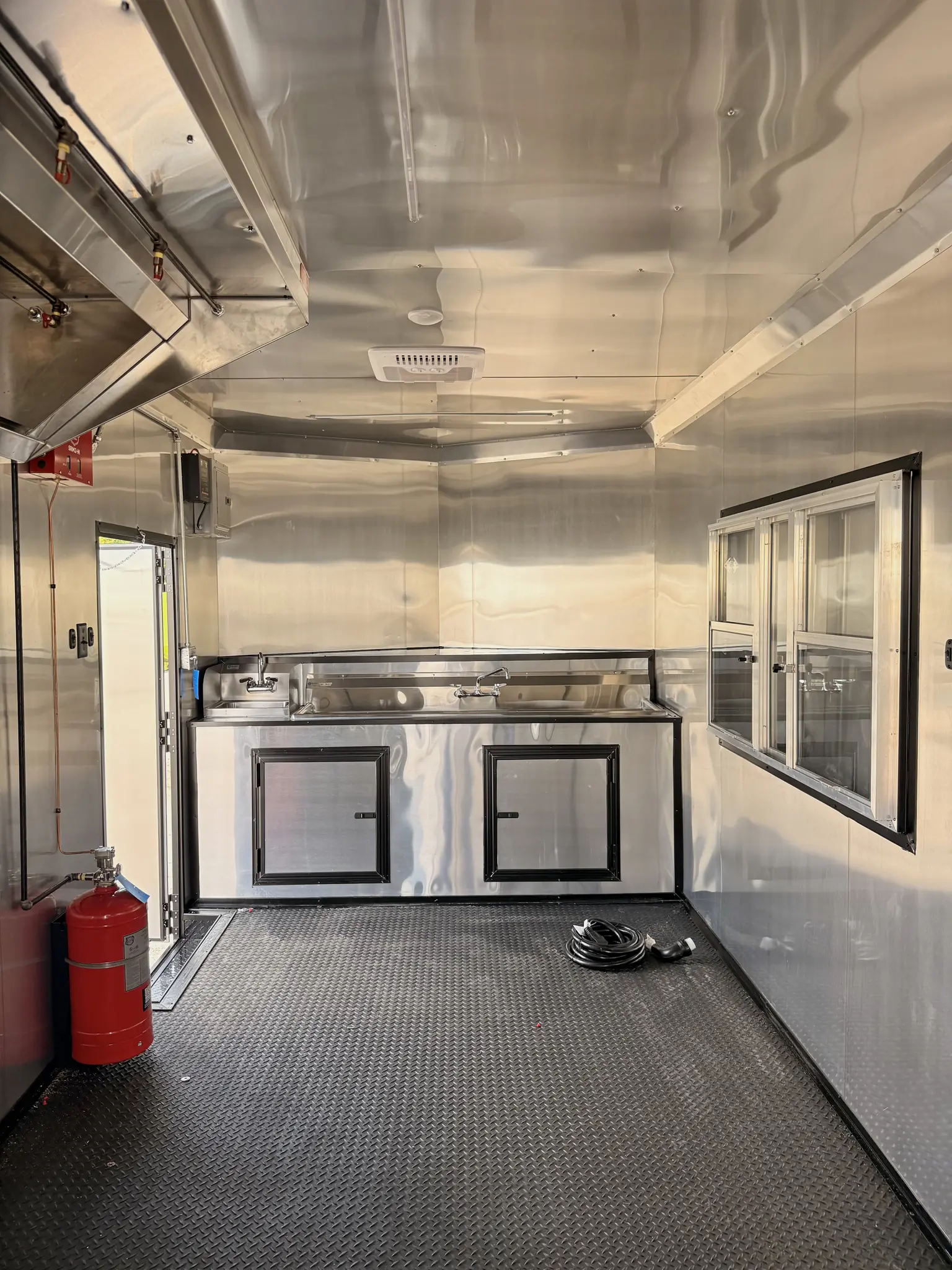 8.5x24TA2 Hook & Line BBQ Concession Porch Trailer Red Blackout Package - Image 5