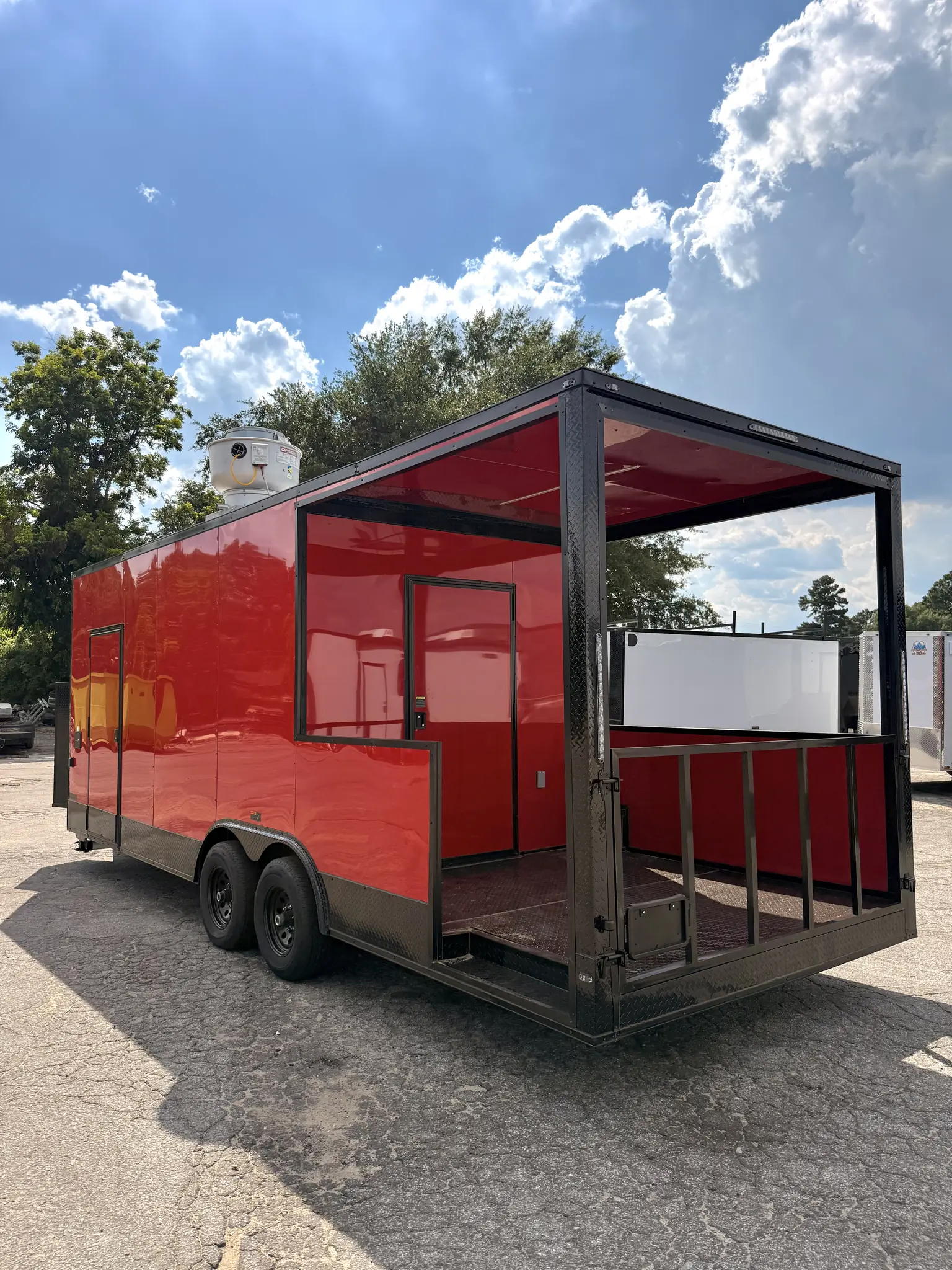 8.5x24TA2 Hook & Line BBQ Concession Porch Trailer Red Blackout Package - Image 6
