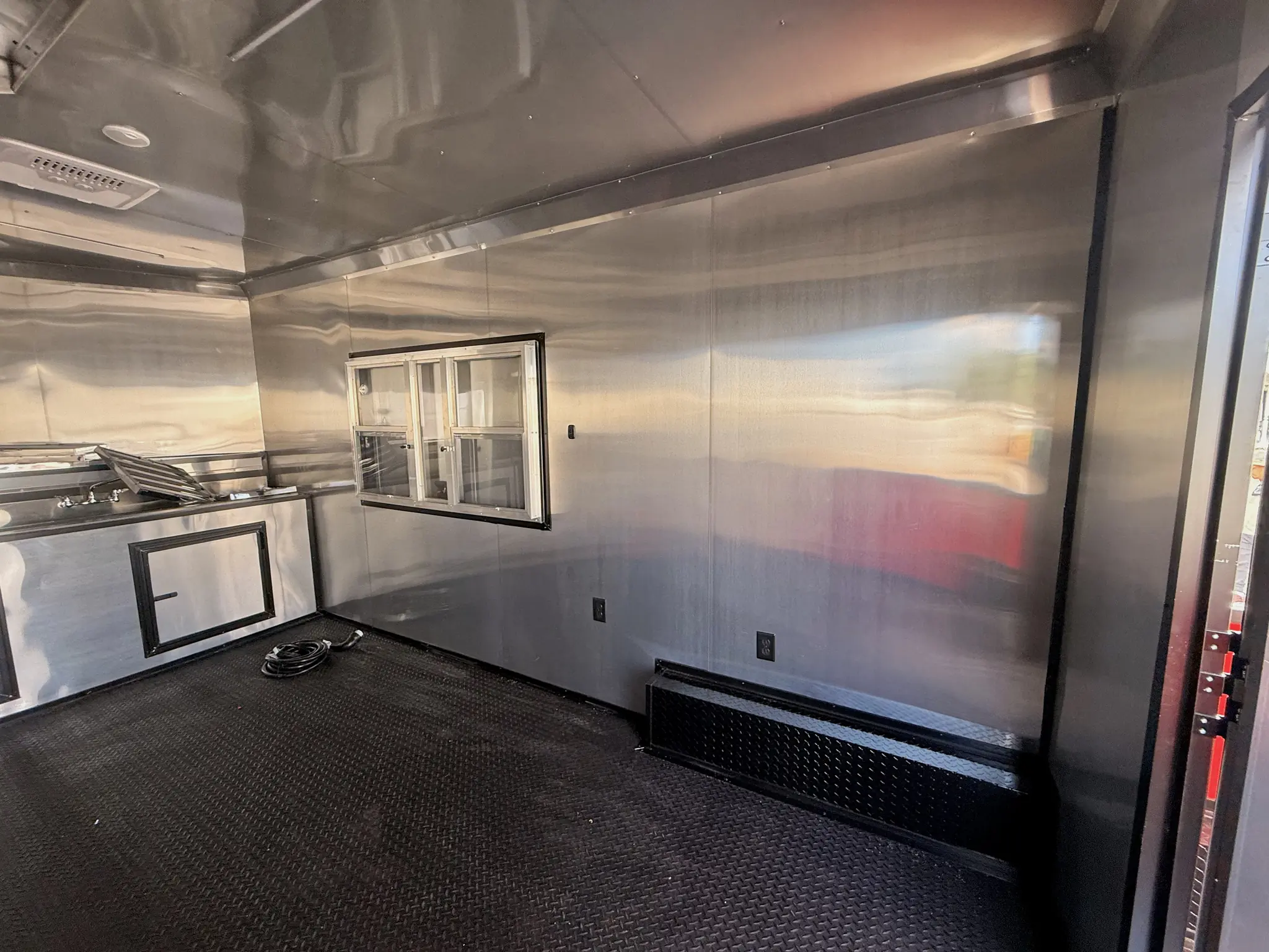 8.5x24TA2 Hook & Line BBQ Concession Porch Trailer Red Blackout Package - Image 7