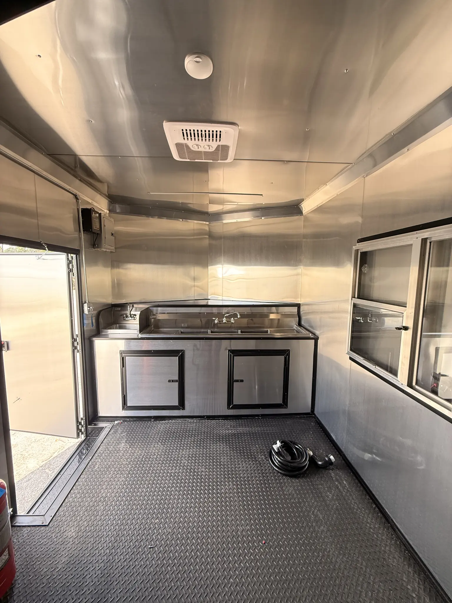 8.5x24TA2 Hook & Line BBQ Concession Porch Trailer Red Blackout Package - Image 9