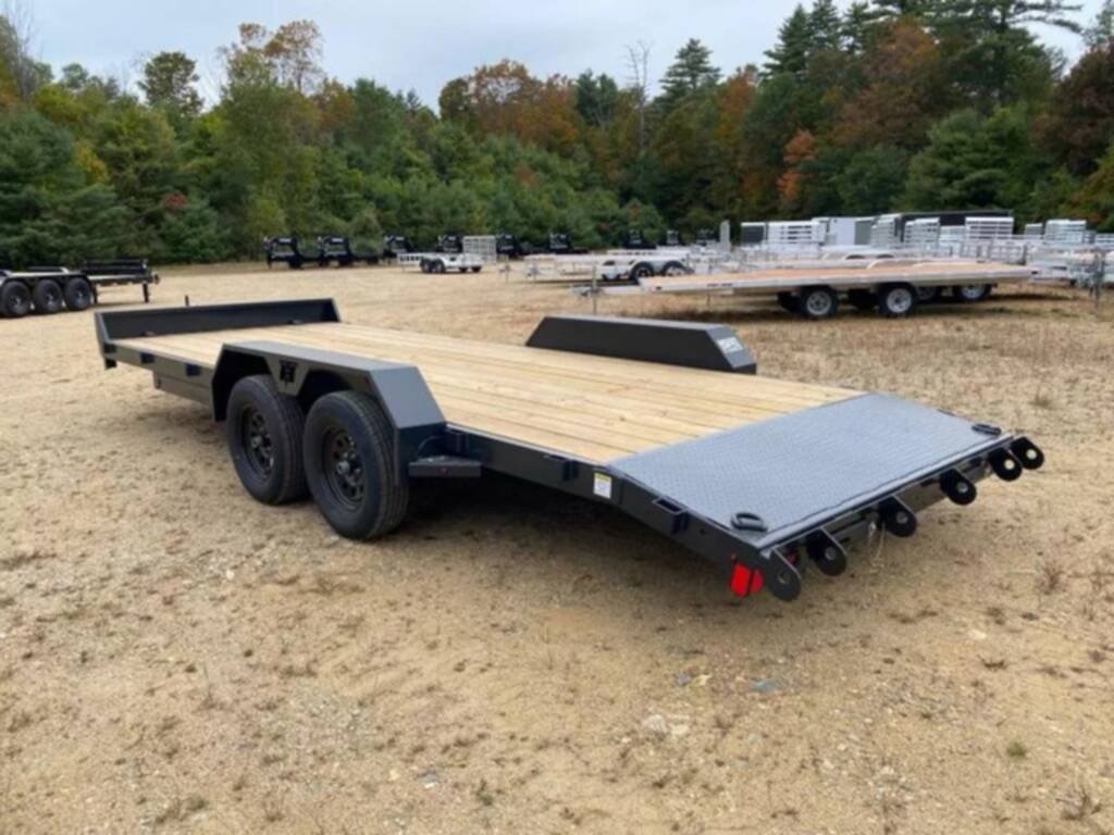 7X18 2 Powder Coated 7K Car Hauler W/Slide-In Ramp For Sale - Image 2