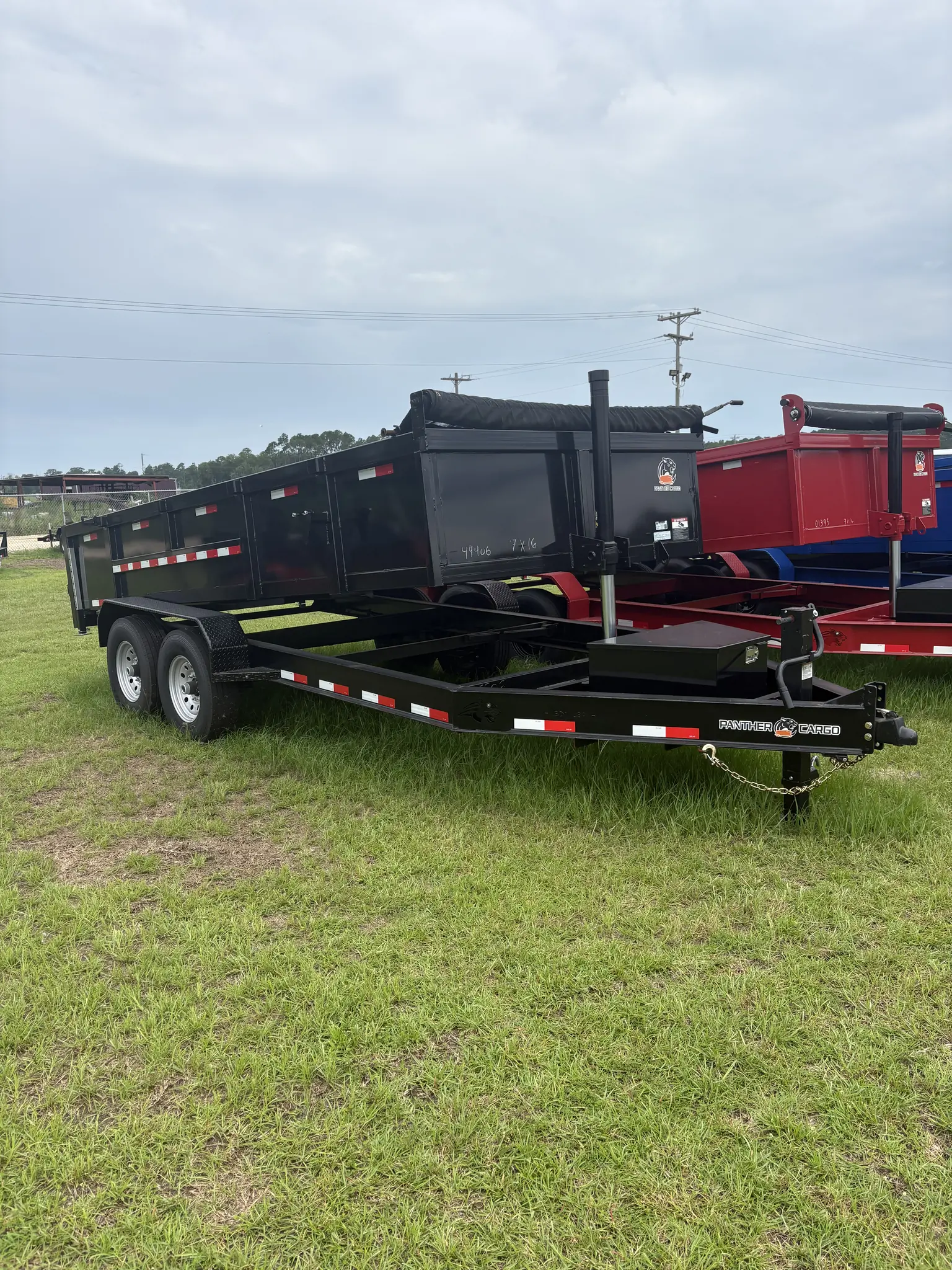 7x16TA2 Panther Cargo Dump Trailer Black