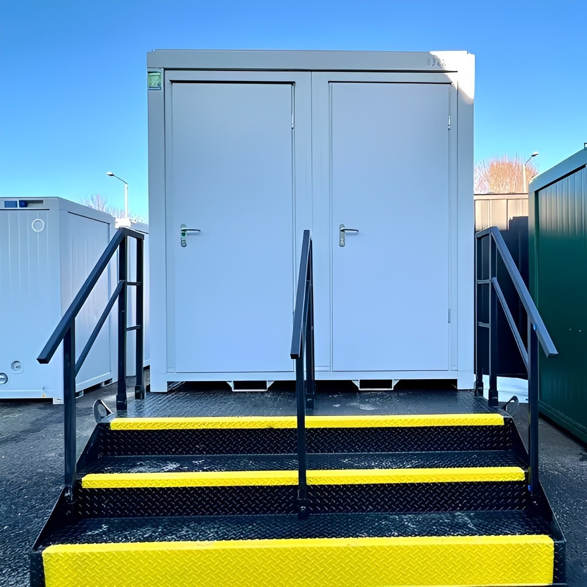 1+1 Portable Toilet Block with 630 Gallon Steel Stepped Effluent Waste Tank - Image 4