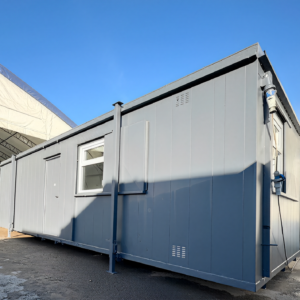 32ft x 10ft Open Plan Canteen Office - Anti-Vandal Portable Steel Office with Kitchenette