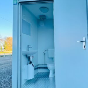 5ft x 5ft Single Portable Toilet Block - Insulated Steel WC Unit with Wash Basin