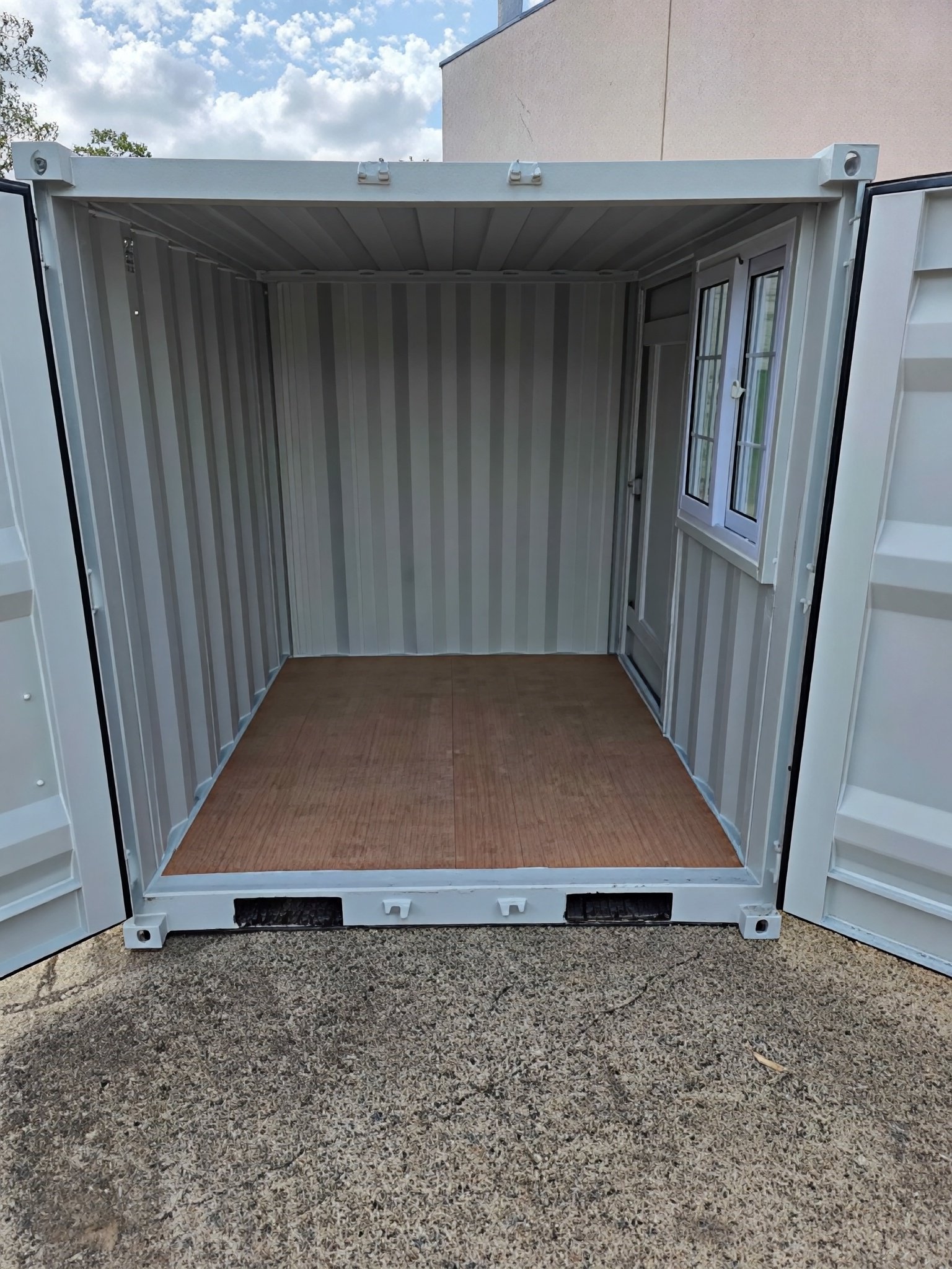 7ft Mini Shipping Container with Side Door, Rear Door & Window | Lockable Steel Storage Container - Image 2